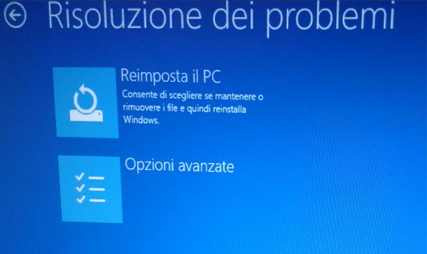 Reimposta il PC