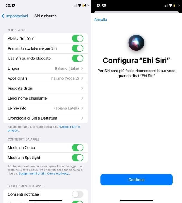 Comando Ehi Siri