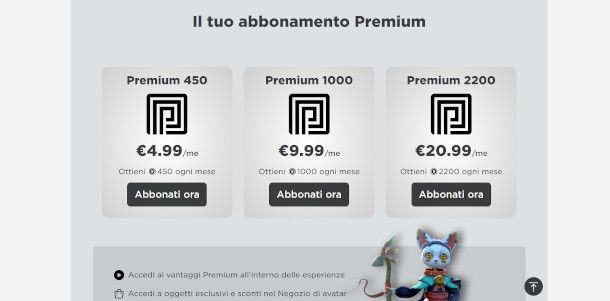 costi abbonamento Premium