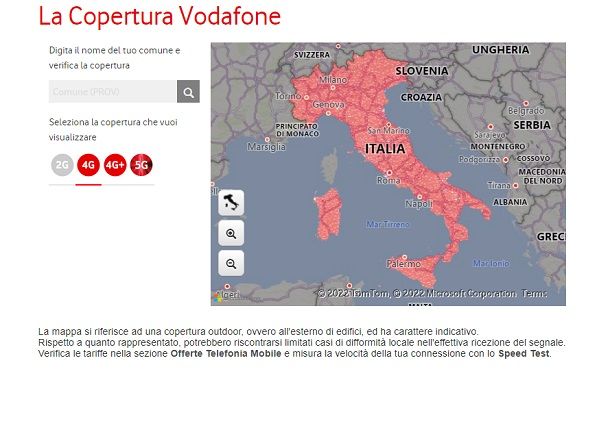 copertura vodafone