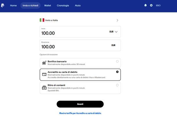 Come trasferire soldi da PayPal a Postepay di un altro