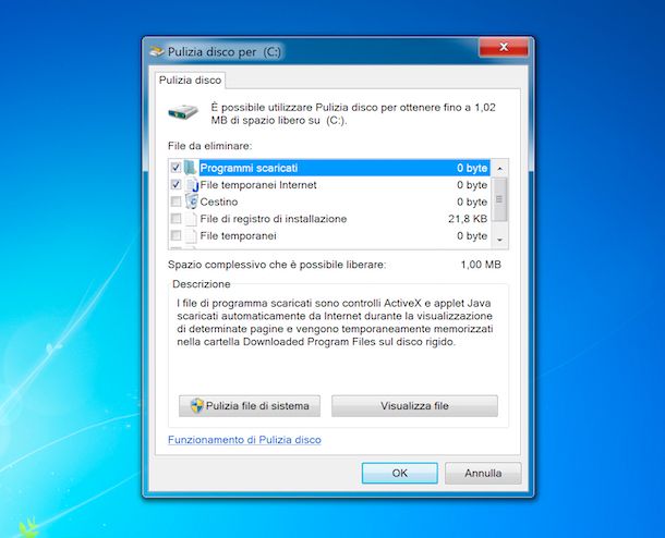 Pulizia Disco win 7