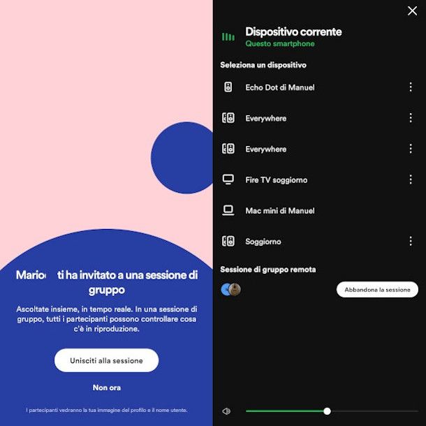 come partecipare alla sessione di gruppo su Spotify