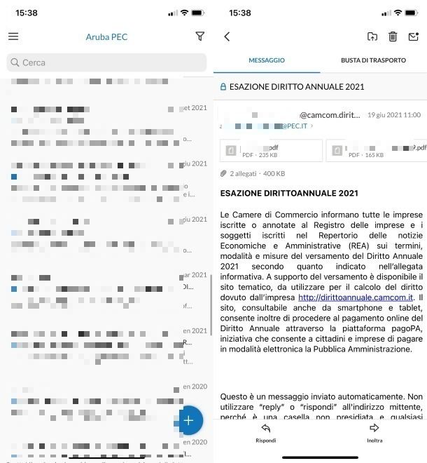 App Aruba PEC per iOS