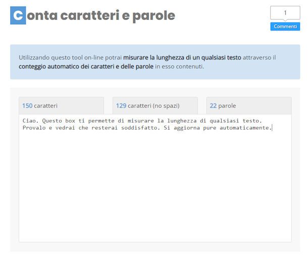 contare caratteri 