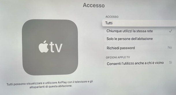 Come disattivare AirPlay su Apple TV