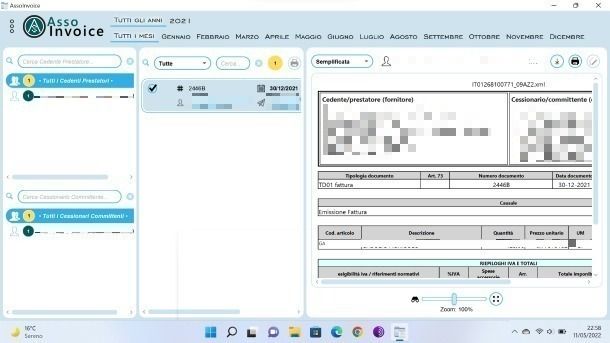 Visualizzazione fattura AssoInvoice