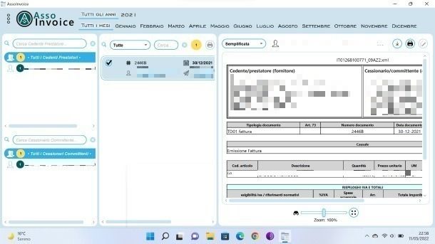 Visualizzazione fattura AssoInvoice