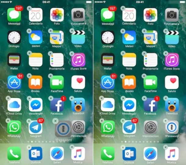 Spostare icone app iPhone