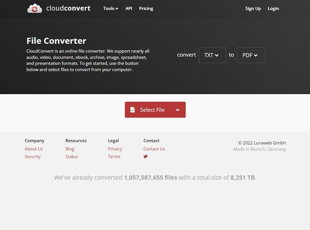 cloudconvert txt in pdf