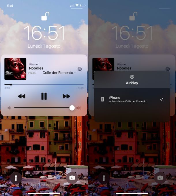 AirPlay schermata di blocco iPhone