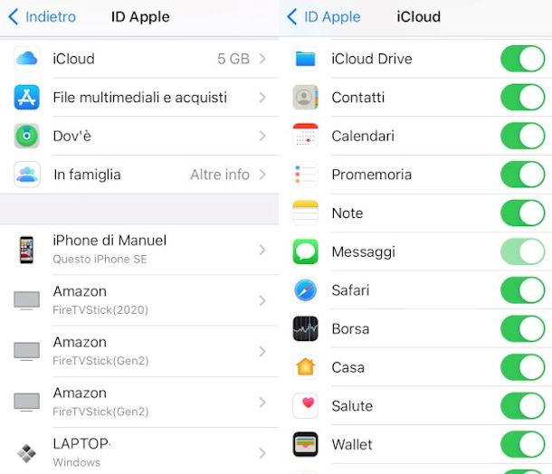 sincronizzazione promemoria iPhone