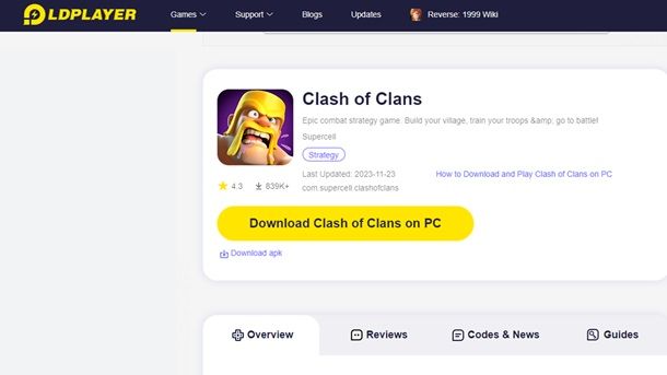 Clash of Clans emulatori PC