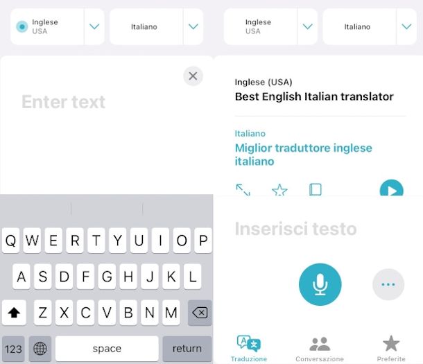 schermata ppa traduci funzione traduzione vocale