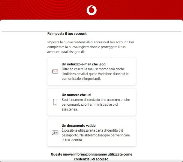 Come sbloccare profilo Vodafone
