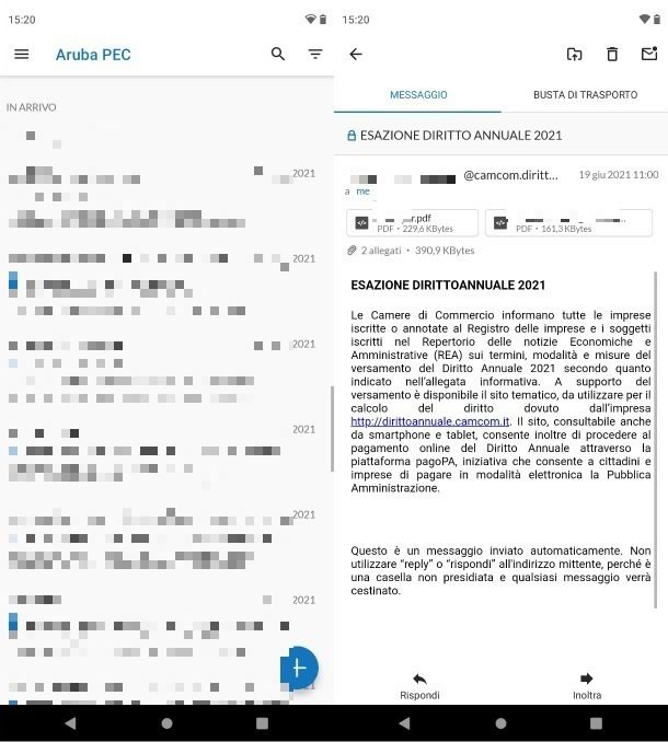 App Aruba PEC per Android