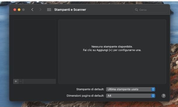 Stampanti e scanner Mac