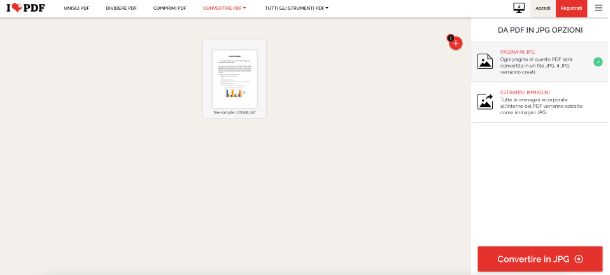 Come trasformare un PDF in JPG free online