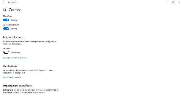 come disattivare cortana windows 10