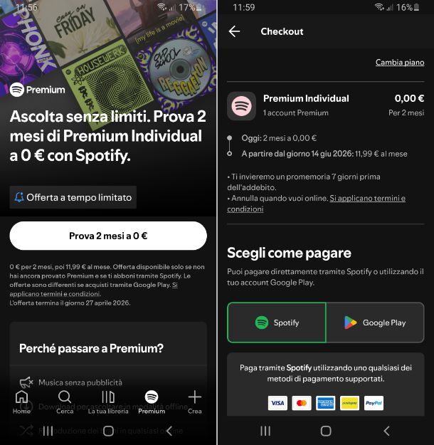 Avere Spotify Premium gratis su smartphone e tablet