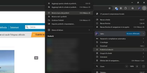 Come mostrare Preferiti Chrome su PC Windows