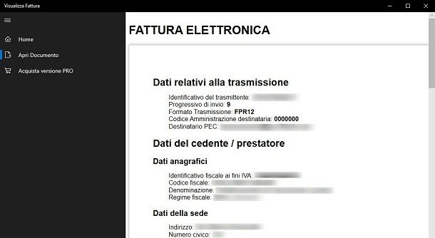 Visualizzatore fattura in formato XML.P7M