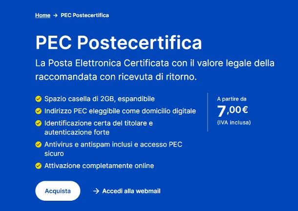 Come rinnovare PEC Poste Italiane