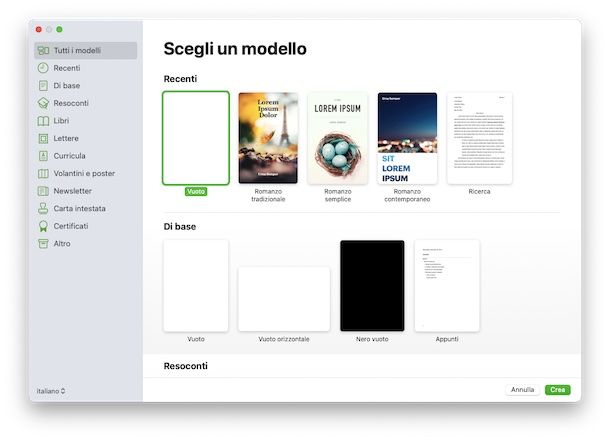 Programmi di scrittura macOS