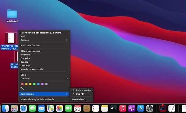 azioni rapide mac