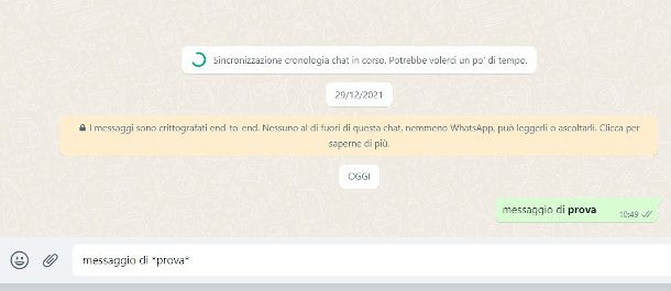 scrivere in grassetto su WhatsApp Web