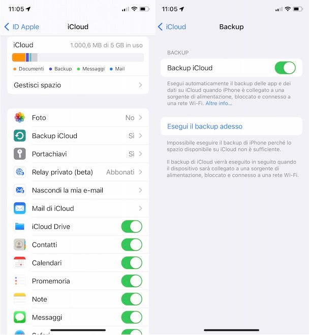 Backup iCloud iOS