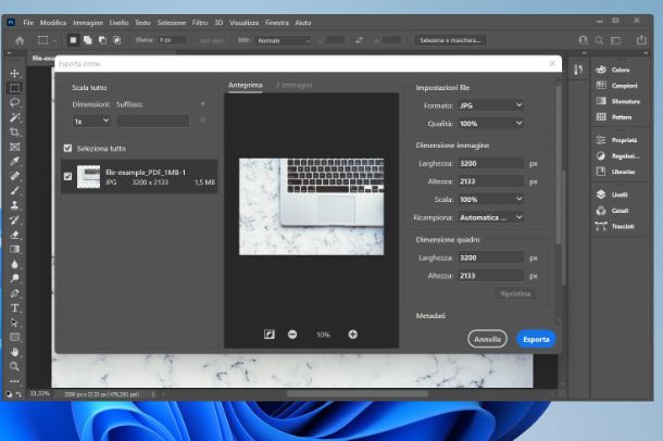 Come trasformare un PDF in JPG con Photoshop