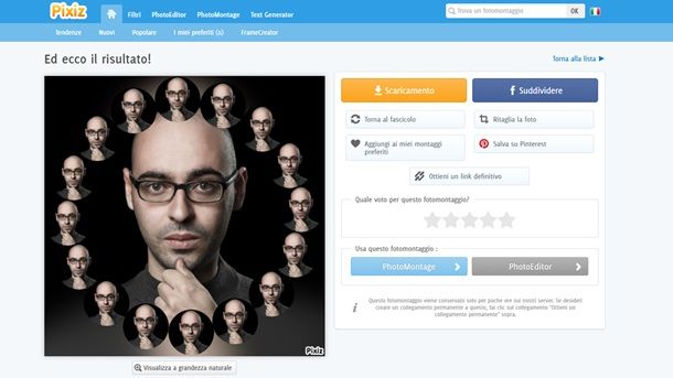 Altri servizi per fotomontaggi gratis PIxiz
