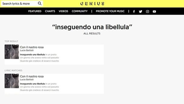 Genius servizi online canzone