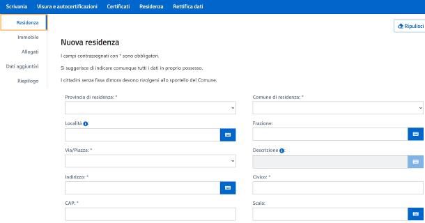 Come cambiare residenza online