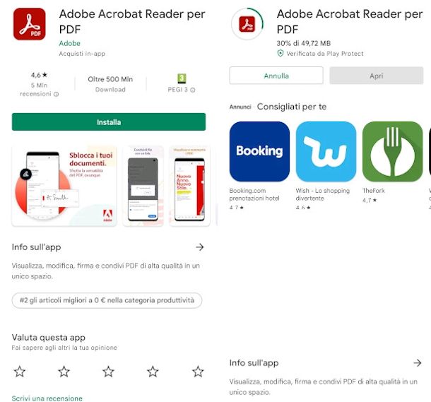 installazione adobe reader su dispositivo android
