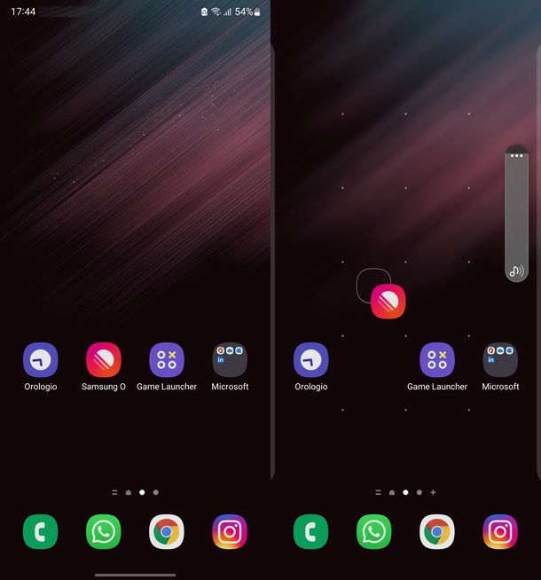 Spostare icone Samsung