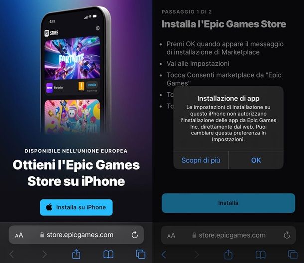 Scaricare Fortnite su iPhone Epic Games Store UE