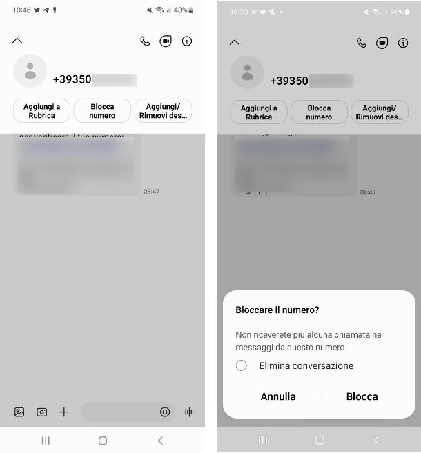 Come bloccare SMS Samsung