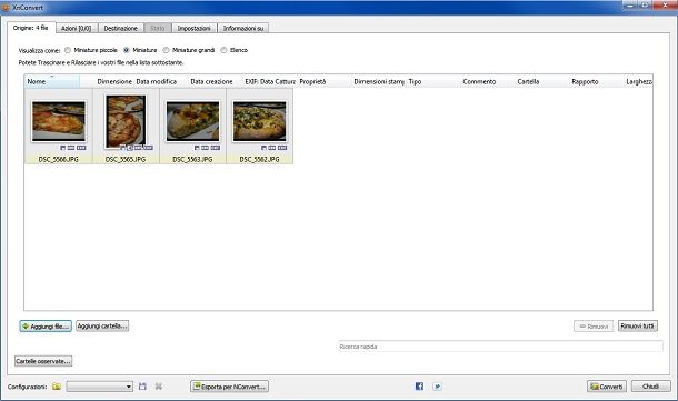 Modificare immagini JPG in serie con XnConverter