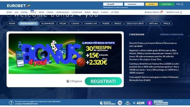 eurobet bonus