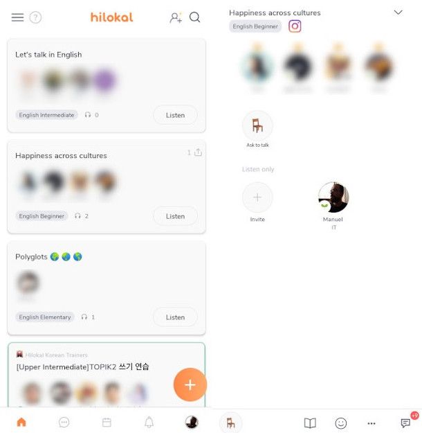 accesso a una chat app Hilokal