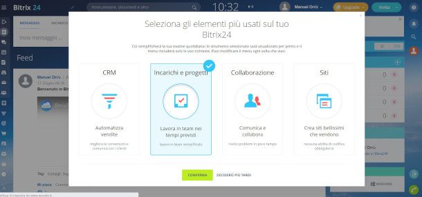 impostazione ambiente di lavoro Bitrix24 online