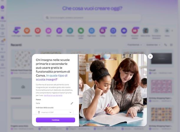 Canva verifica insegnanti