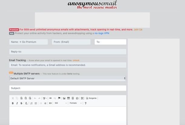email anonima