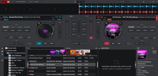 interfaccia Virtual DJ