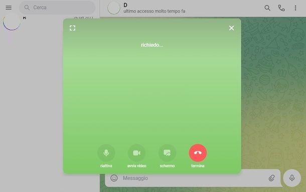 Telegram Web videochiamata