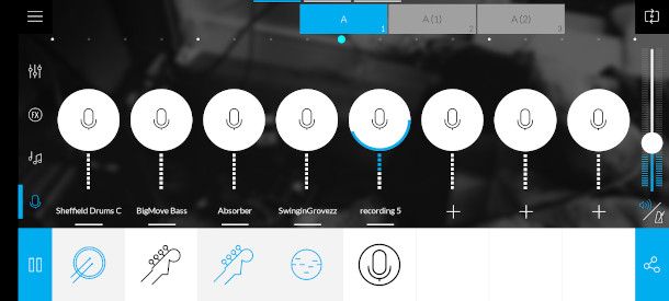 registrazione audio su app Music Maker Jam