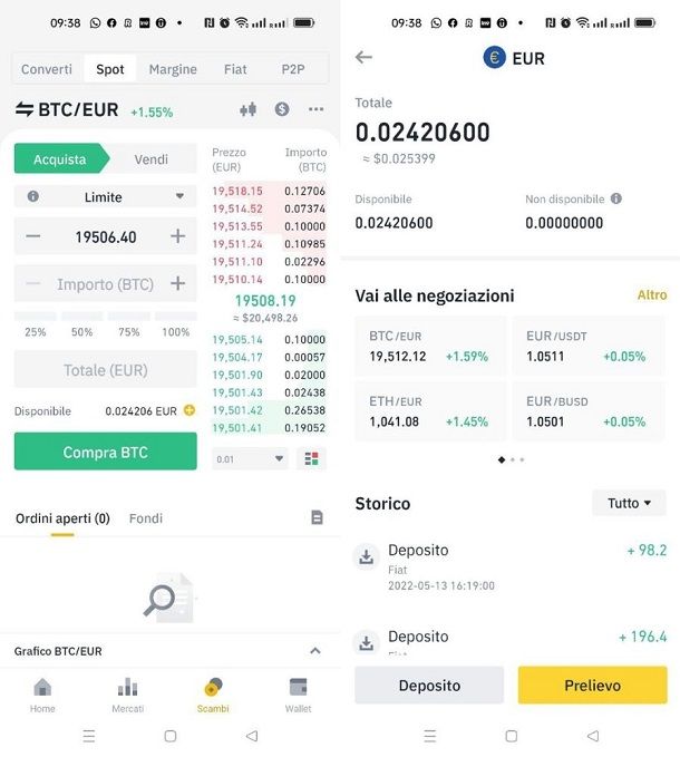 binance prelievo