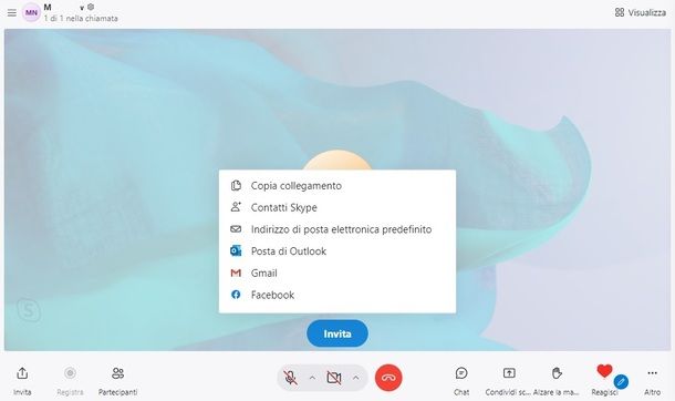 Skype Web videochiamata